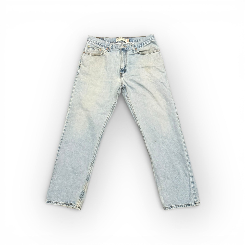 Vtg Y2K Levi’s 505 Regular Fit Straight Leg Light Wash Jeans Men’s Sz 36x32 - Picture 2 of 10